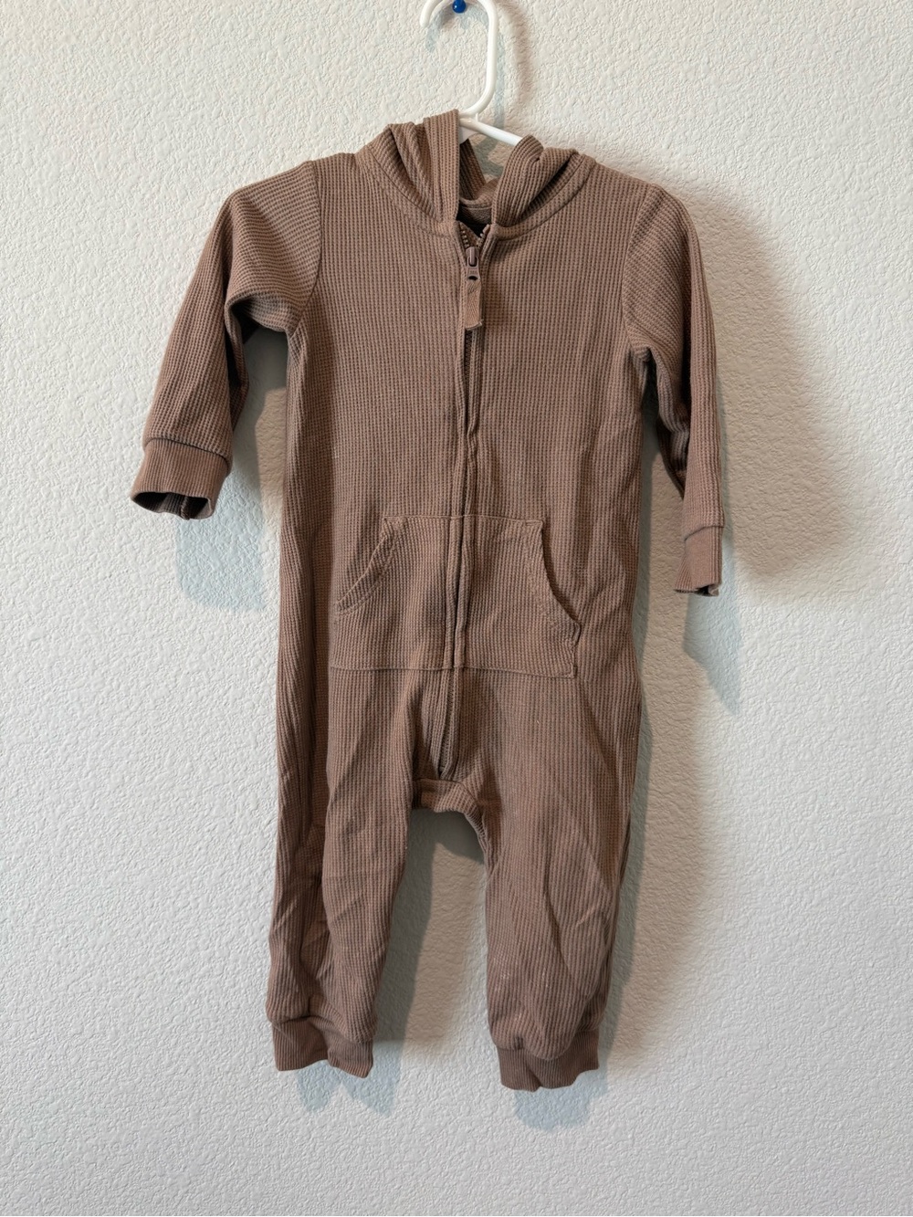 Carter's Ribbed Hooded One-Piece Footie - Brown